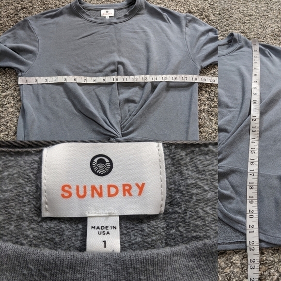 Sundry grey knotted long sleeve sweatshirt S - Picture 9 of 10